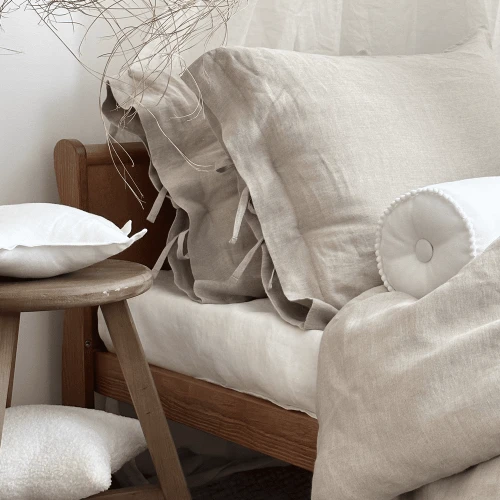 Linen Junior bed linen set without filling Natural