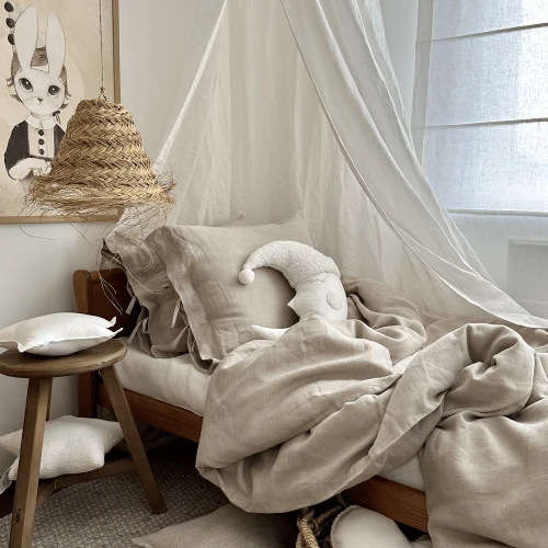 Linen Junior bed linen set without filling Natural
