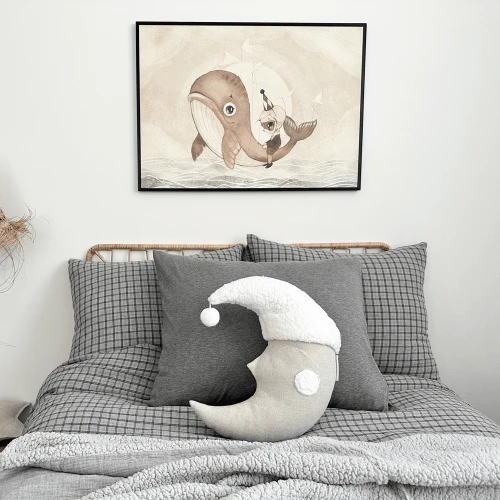 Double sided muslin and faux fur bedspread Grey melange 