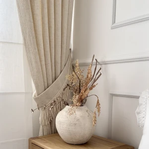 Zasłona muślinowa bawełniano lniana Naturalna