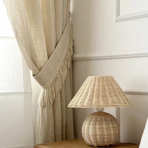 Muslin linen curtain Natural