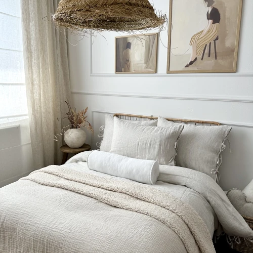 Muslin linen curtain Natural