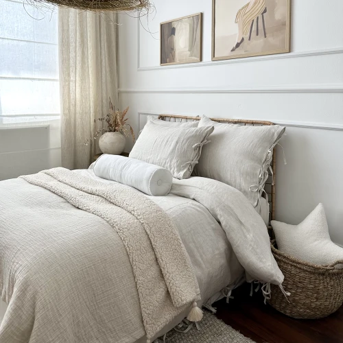 Muslin linen curtain Natural