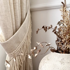 Boho Twist cotton linen curtain garter Natural
