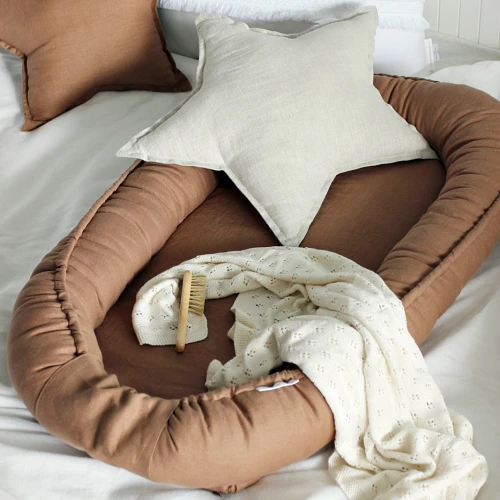 Ażurowy kocyk bambusowy Waniliowy