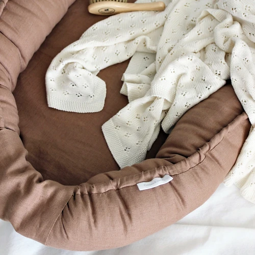 Ażurowy kocyk bambusowy Waniliowy