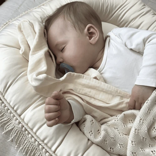 Organic cotton muslin baby diaper Vanilla