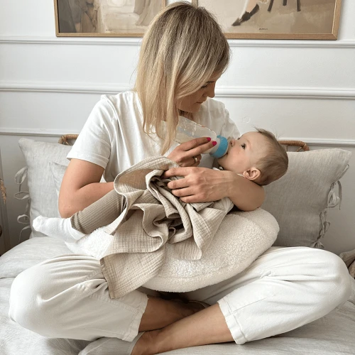 Organic cotton muslin baby diaper Cappuccino