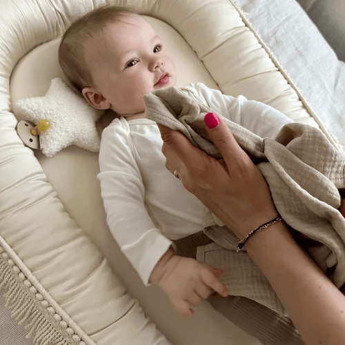 Organic cotton muslin baby diaper Cappuccino