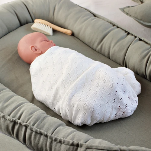 Ażurowy kocyk bambusowy Biały