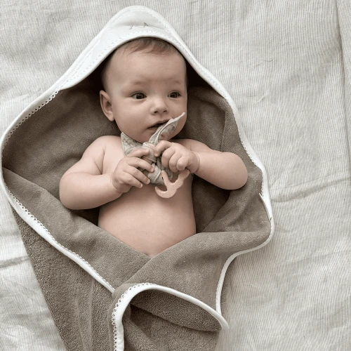 Newborn Premium hooded towel Fawn Chocolate 80x80 cm  