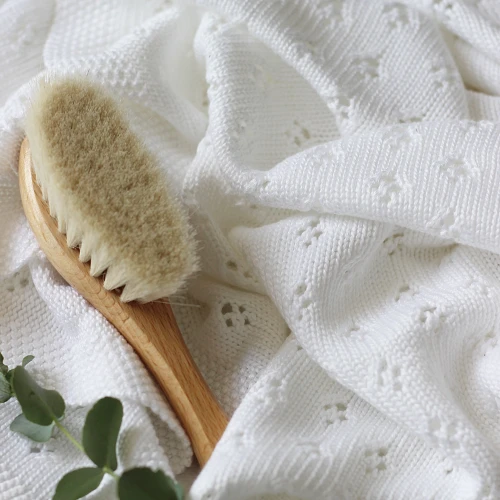 Ażurowy kocyk bambusowy Biały