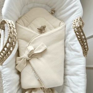 Rożek muślinowy z bąbelkami Waniliowy