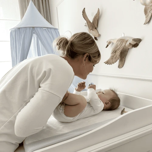 Muselin organic cotton canopy Light blue