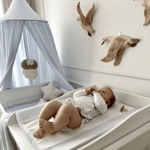 Muselin organic cotton canopy Light blue