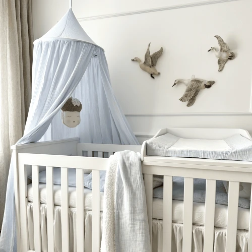 Muselin organic cotton canopy Light blue