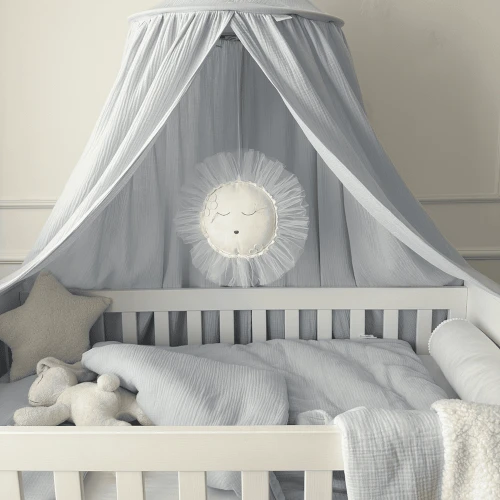 Muselin organic cotton canopy Light blue