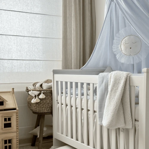 Muselin organic cotton canopy Light blue