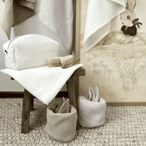 Pieluszka muślinowa z bawełny organicznej Biała