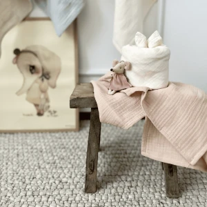 Organic cotton muslin baby diaper Apricot