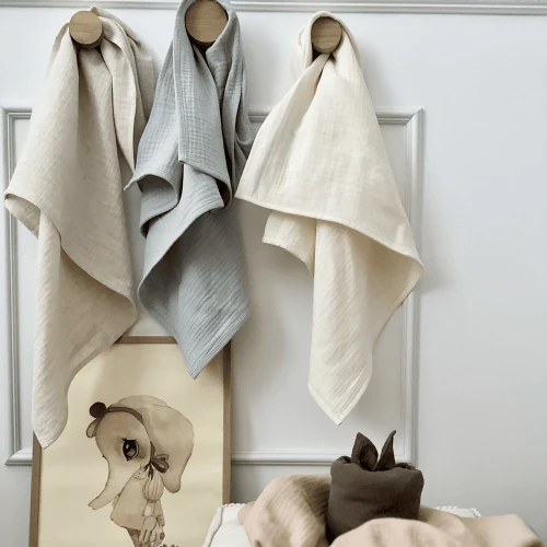 Organic cotton muslin baby diaper Cappuccino