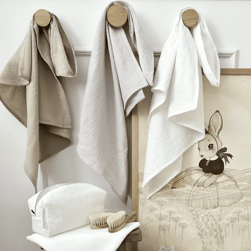 Organic cotton muslin baby diaper Cappuccino