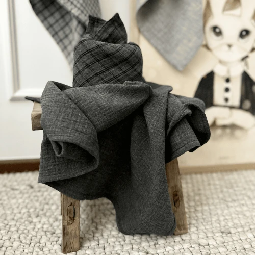 Organic cotton muslin baby diaper Graphite