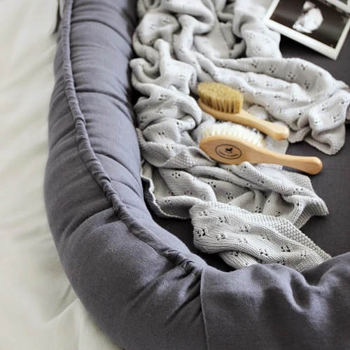 Ażurowy kocyk bambusowy Jasnoszary