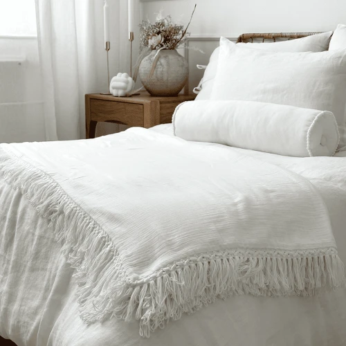 Linen Adult bed linen White 140x200 cm