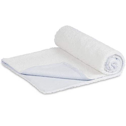 Dwustronny muślinowy pled Błękitny