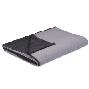 Double sided muslin and faux fur plaid Shark