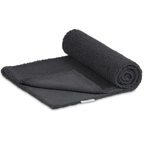 Dwustronny muślinowy pled Grafitowy melanż