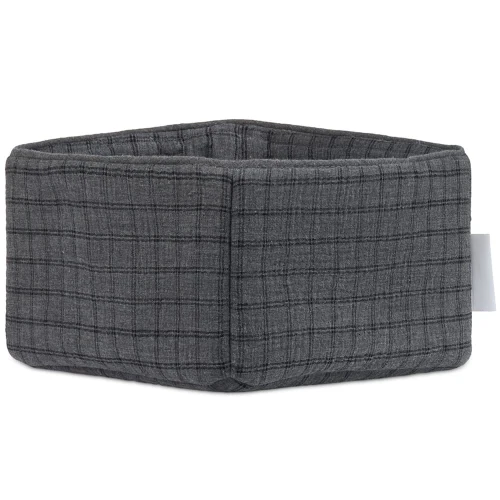 Muslin Care Basket Graphite check