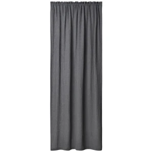Organic cotton muslin curtain  graphite melange