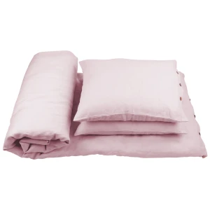 Linen bed linen set 140x200 cm Bubblegum