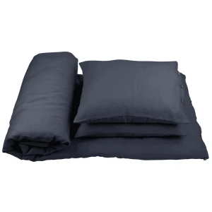 Lniana pościel 140x200 dla dorosłych bez wypełnienia Grafit