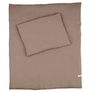Linen newborn bedding set Coconut brown