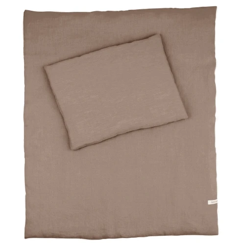 Lniana pościel noworodkowa z wypełnieniem Kokosowy brąz