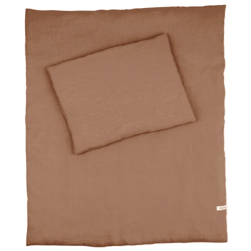 Lniana pościel noworodkowa z wypełnieniem Czekoladowa