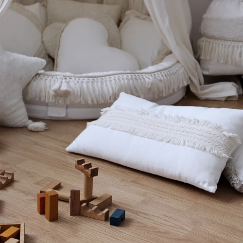 Boho Bubble heart pillow Vanilla - II quality