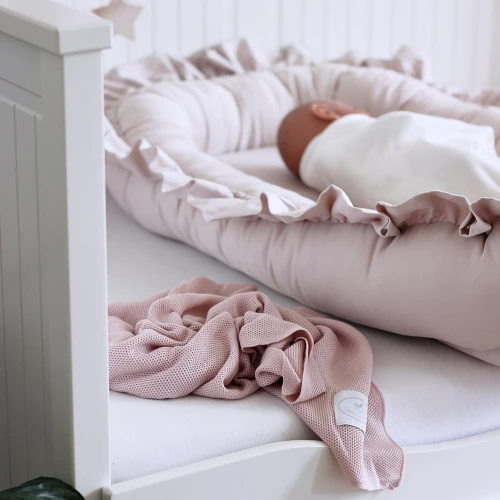 Otulacz bambusowy 85x85 cm Pudrowy róż