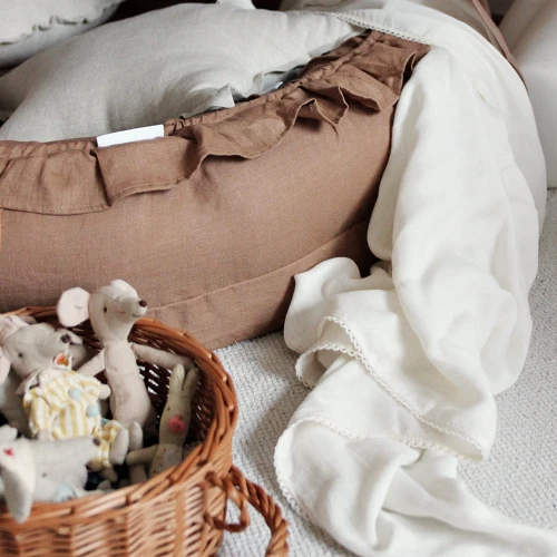 Bamboo swaddle with lace Baby 80x100cm vanilla
