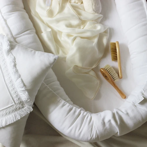 Bamboo swaddle with lace Baby 80x100cm vanilla