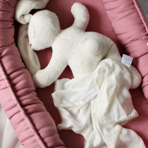 Bamboo swaddle with lace Baby 80x100cm vanilla