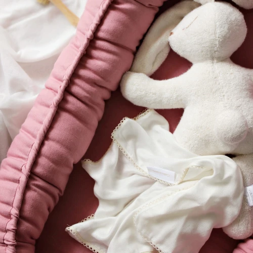Bamboo swaddle with lace Baby 80x100cm vanilla
