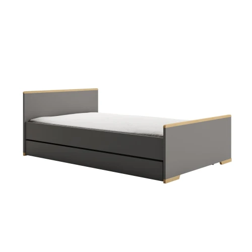 Snap - łóżko 200x90 cm ciemny szary