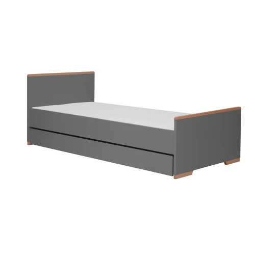 Snap - łóżko 200x90 cm ciemny szary