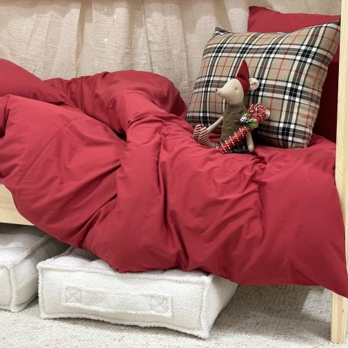 Cotton bed linen set 140x200 cm Red