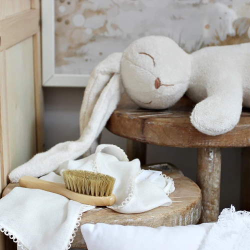 Bamboo diaper with lace Vanilla 43x43 cm