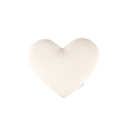 Mini futrzana poduszka Boho serce Waniliowa